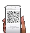 Phone showing the item’s QR code