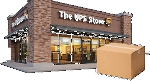 The UPS Store with a packaged parcel